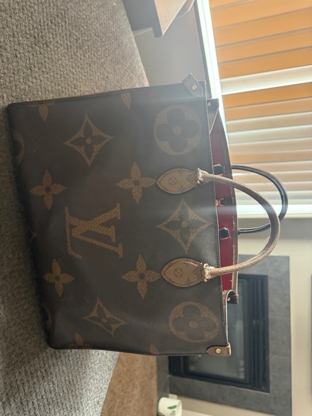 Louis Vuitton Monogram Canvas Tote with Red Interior
